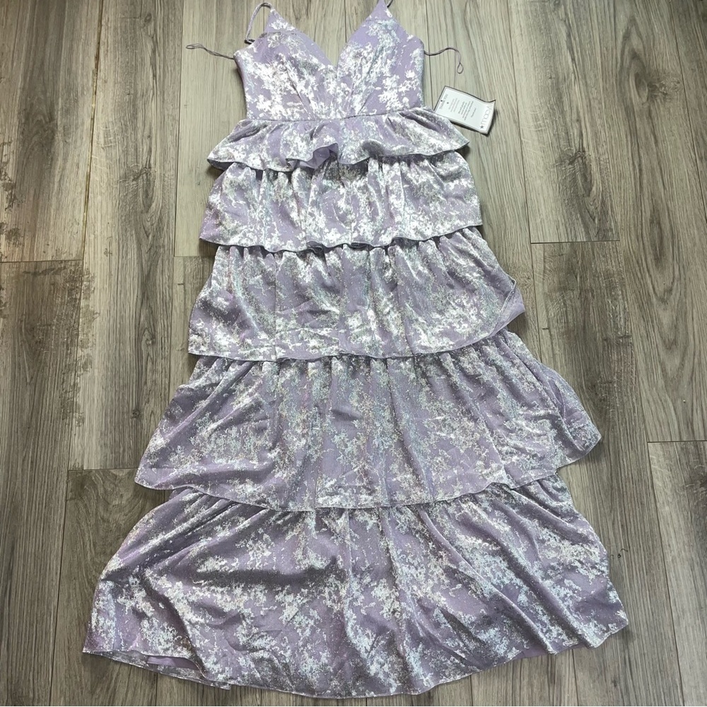 Aidan by Aidan Mattox Halter Tiered Maxi Dress - Picture 6 of 13